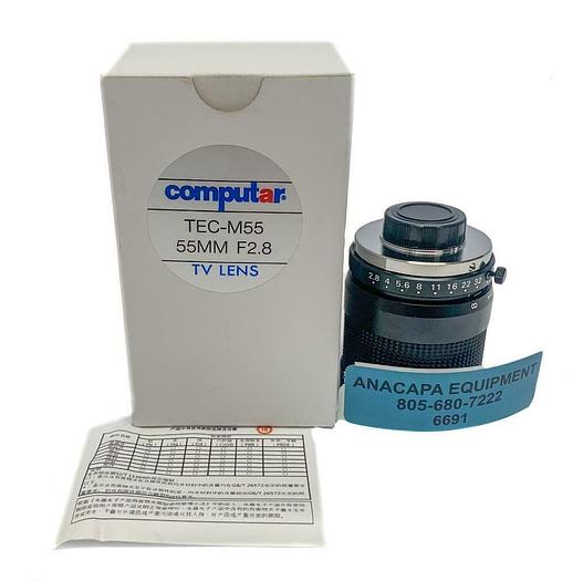 Used Computar TEC-M55, 55MM F2.8 TV Telecentric Lens New In Box (6691) W