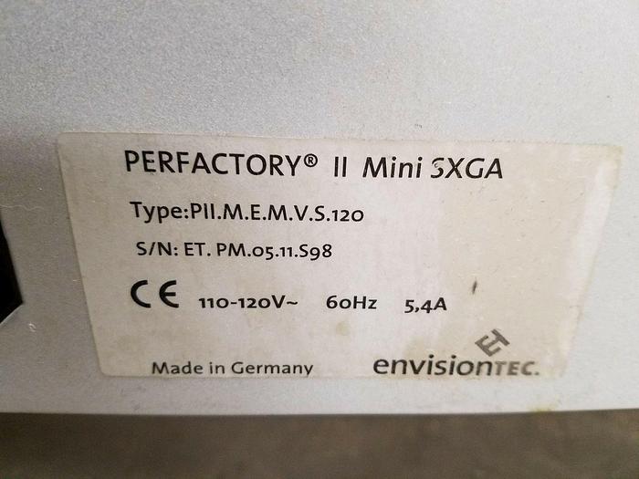Used EnvisionTec P4 Standard 3D Printer Prototype Machine Perfactory II Mini SXGA