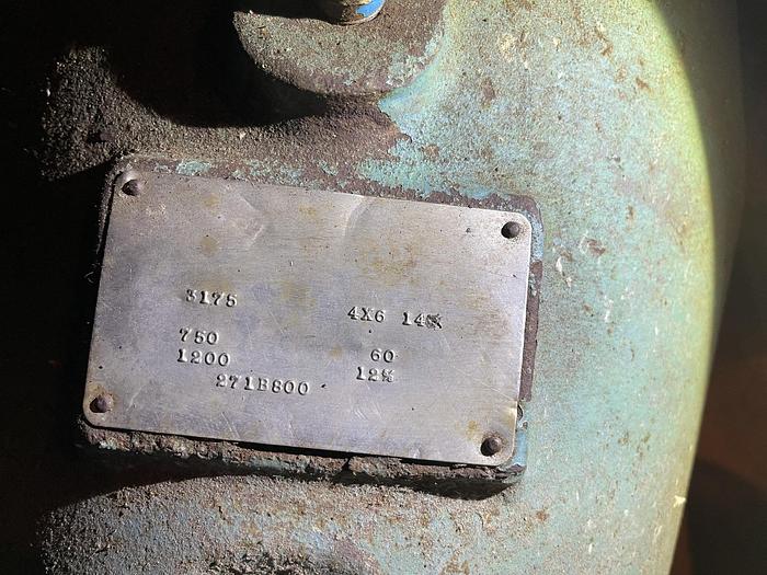 Used GOULDS 3175 4 X 6-14 CENTRIFUGAL PUMP WITH 25 HP MOTOR