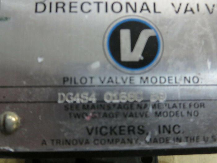 Used Vickers, DG4S4 0168C 50 & DG5S4 104C 58,Pilot Valve W/Directional Control Valve