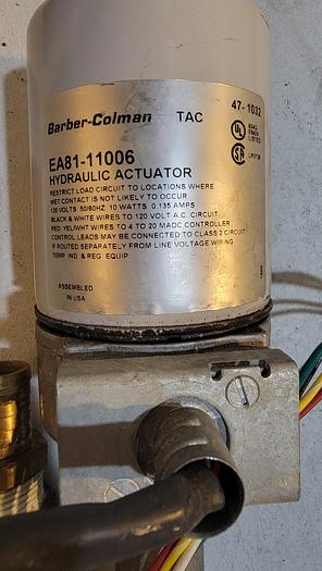 Used Schneider Barber-Colman 120V 2-Position Hydraulic Valve Actuator (108)