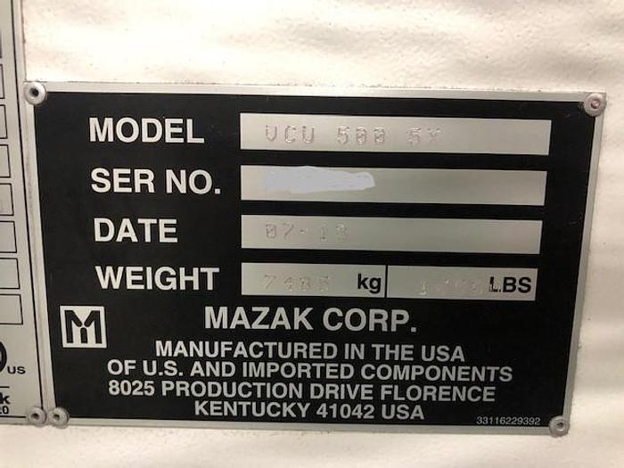 Used 2013 MAZAK VCU-500A 5-Axis Vertical Machining Center