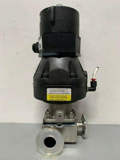 Used ITT Pure-Flo A209 3-way Stainless Steel Valve w/ 2" San Fit & Position Monitor