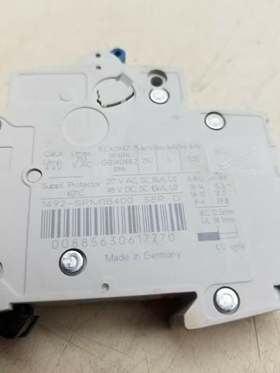 Used ALLEN BRADLEY 1492-SPM1B400 SER. D CIRCUIT BREAKER 1492-SP B 40 A