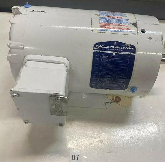 Used Baldor Cwdm3554T 1 1/2 Hp Ac Motor 208-230/460 Volts, 1725 Rpm, 3ph 145Tc Frame