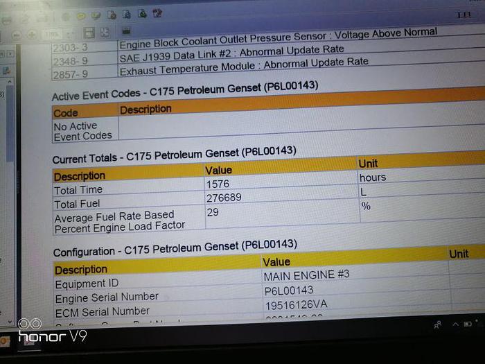 Used Caterpillar C 175 engine with Kato generators Very low working hours.