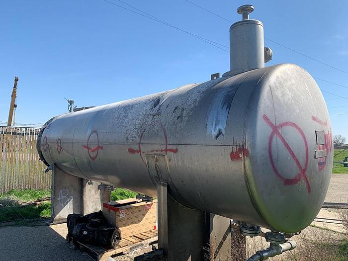 Used Tank, 1,500 Gallon, S/st, 4' x 18', 25 PSI, Coalescer Tank #S743658