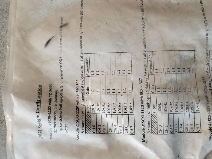 Used Rolling carrier for SCXI units w/channel board & DAW System Configuration manual