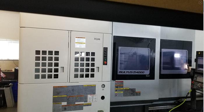 Used OKUMA Multus U4000 2SW2000 Multitasking CNC Lathe W/ Milling Head,  Big Bore, Sub Spindle, Lower Turret