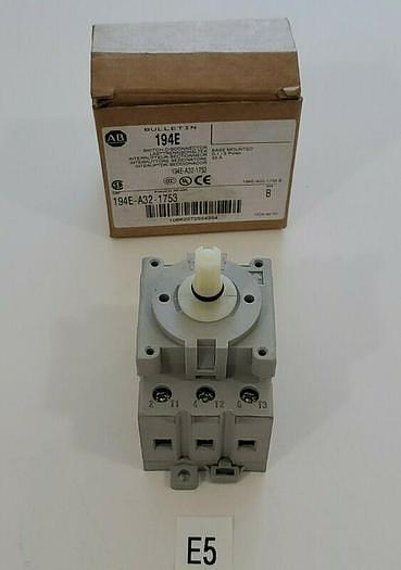 *NEW* Allen Bradley 194E-A32-1753 Base Mount Load Switch Ser B 3P 32A NOHARDWARE