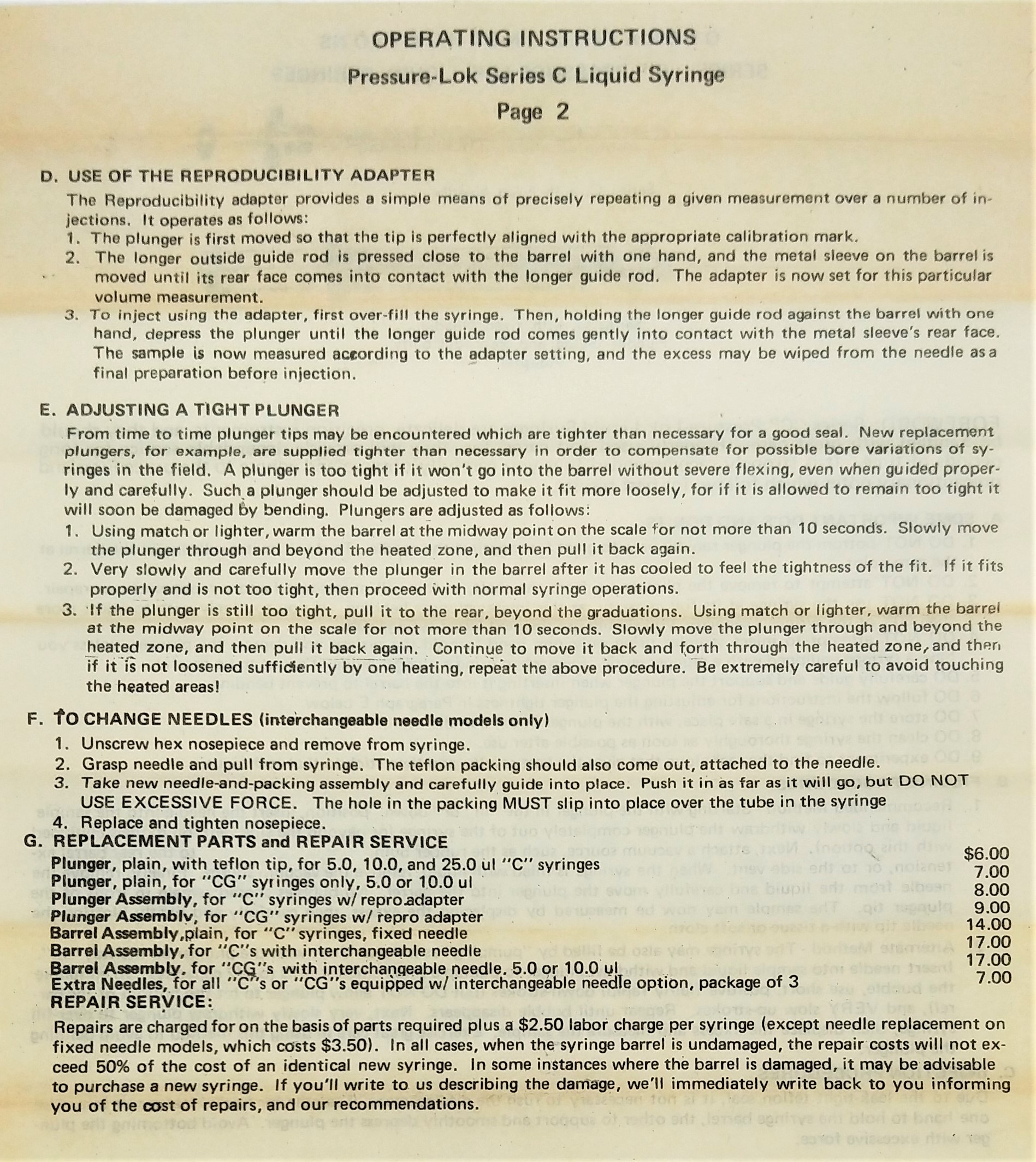 New Open Box Pierce Pressure-Lok Series C Liquid Syringe -10μL
