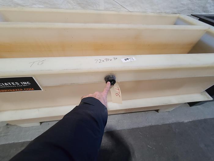 Used Polypro Tank Counter Flow Rinse side and bottom support 70" x 28" x 29" Removable Partition