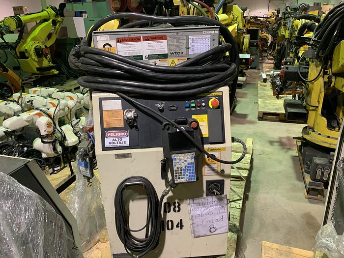Used FANUC R2000iB/210F 210KG X 2655MM REACH 6 AXIS CNC ROBOT W/R30iA CONTROLS WITH ARO SERVO GUN