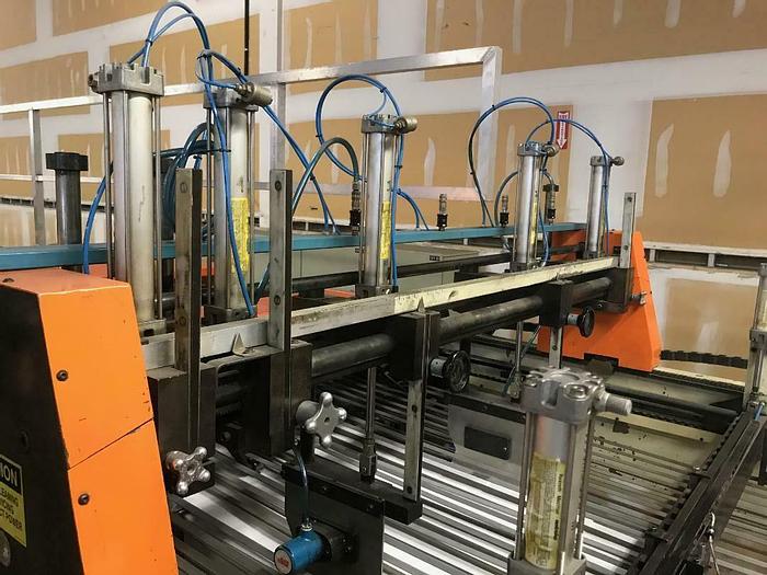 Used 52" PASABAN MODEL KD 1400 ROTARY KNIFE SHEETER W/ TWO SHAFTLESS BACKSTANDS