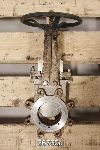 Used Fabri 4" Hand Operated Knife Gate Valve #36760