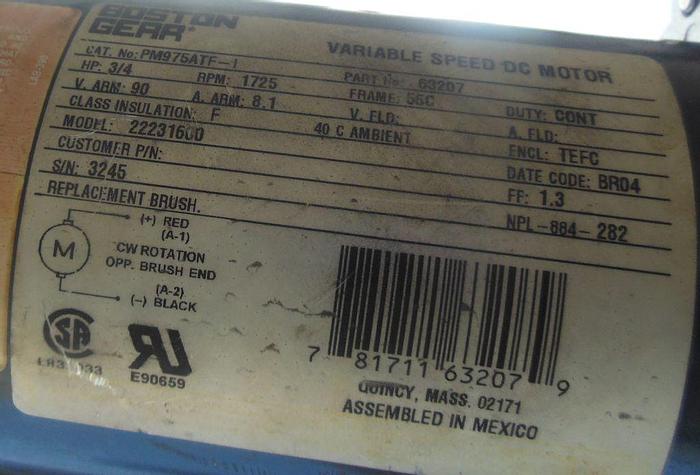 Used Conveyor, Belt, 4" x 7', S/st, Pacific, 3/4 HP, 120 Volts, #S742809