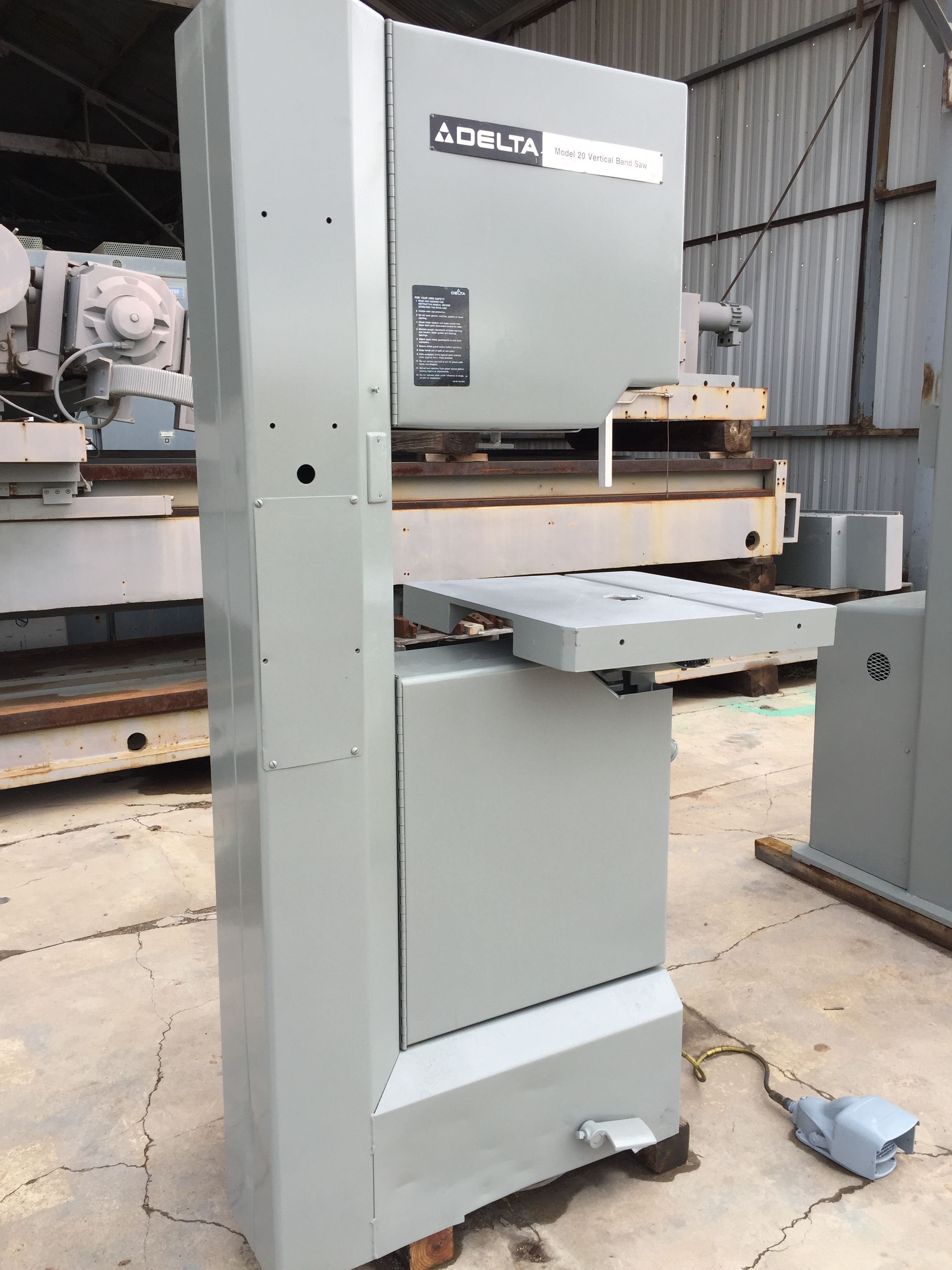 Used 20” Delta  Vert. Band Saw