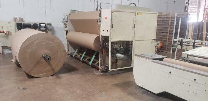 Used 106" Perini 702G  Industrial Roll Rewinder Line with Embossing