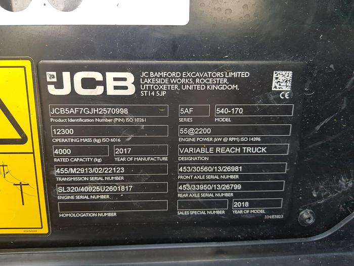 Used 2017 JCB 540-170