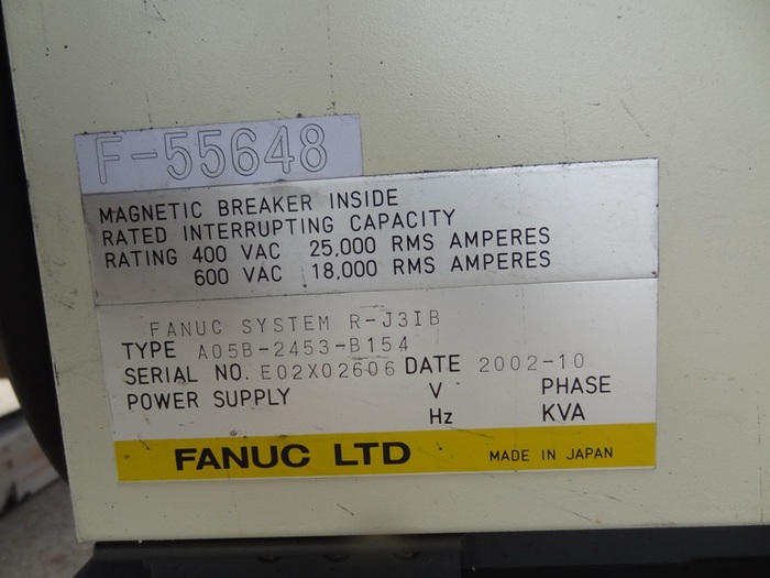 Used FANUC R2000iA/165R CNC 6 AXIS ROBOT W/RJ3IB CONTROL