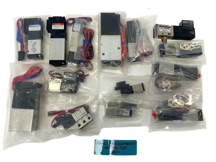Used Koganei, Kuroda, Humphrey & SMC Assortment of Solenoid Valves Lot of 14 (8631)W