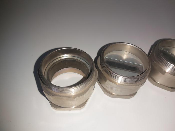 5 Stück Flachkabelverschraubung, MS vernickelt, PG42, 13x42mm, Lütze neuwertig