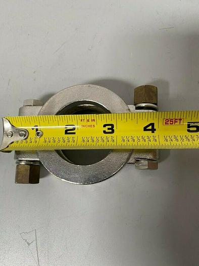 Used Lot of 4 - Tri-Clover Stainless Steel 2.5" OD Bolted High Pressure Clamp