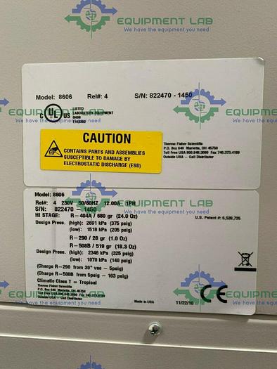 Used Thermo Scientific 8606 -86 ºC Ultra Low Laboratory Freezer 23 Cu Ft 230V