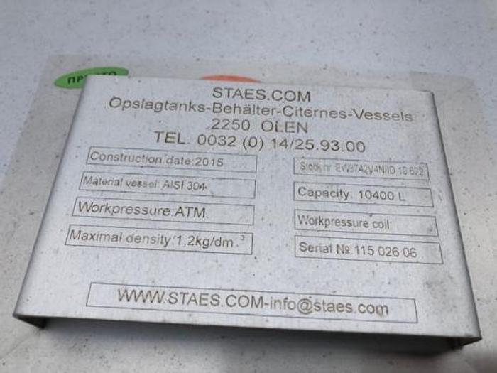 Used 10,400 liter stainless steel tank - NY