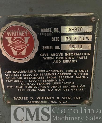 Used Newman Whitney S970 Top & Bottom Planer