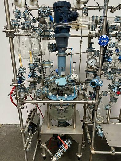 Used Buchiglasuster chemReactor GR 15 Liter Glass Bio-Reactor Skid