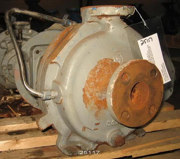 Used Goulds 3196 Goulds 3196, 1X1.5X8 Stx, Ductile Iron Casing, 5 Vane Impeller, 8" Diameter Impeller, Ductile Iron Impeller,  Ductile Iron Stuffing Box, Mechanical Seal, Stx Power End #25117
