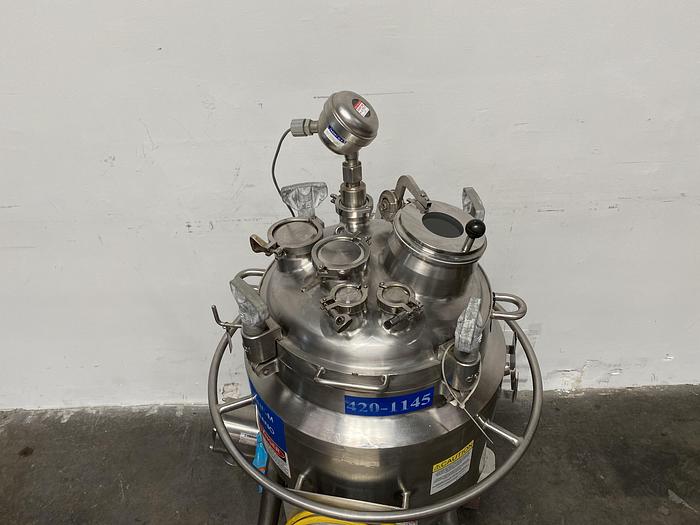 Used DCI 50 Liter Jacketed Stainless Steel Reactor Vessel W/ Steridose Motor
