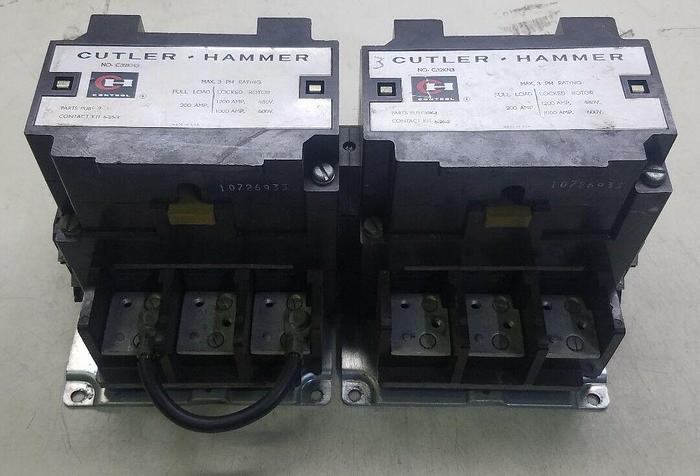 Used Cutler-Hammer Reversing Contactor 200A, 3Ph, 120V Coil Cat# C32KN3 .. ZK-28