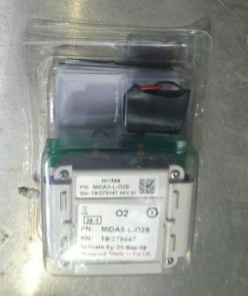 Used HONEYWELL  MIDAS-L-O2S Oxygen O2 Sensor Cartridge (rbd2.1b5)