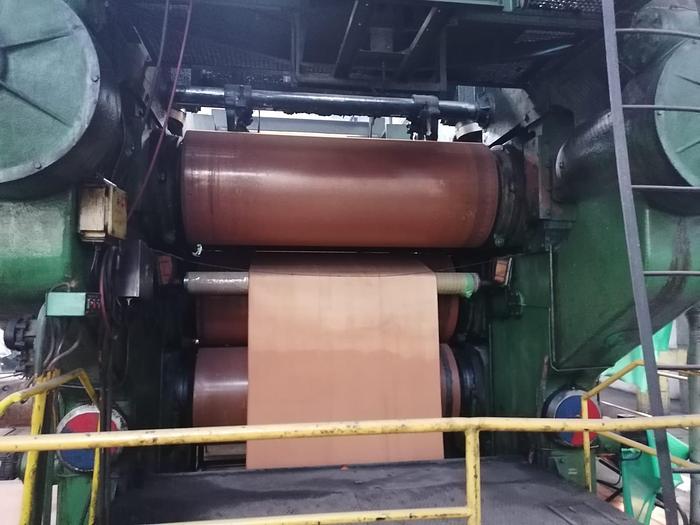 Used Comerio Ercole 2300mm wide 4 roll inverted L Calender