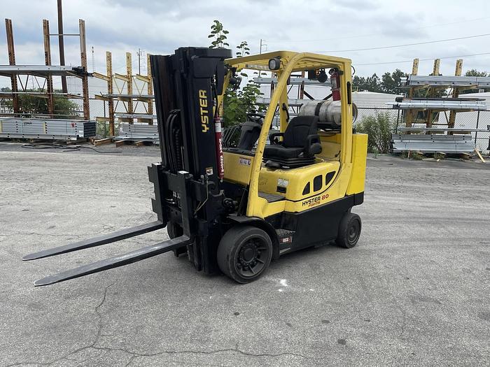 Used 8,000 POUND HYSTER MODEL S80FTBCS MFG. 2013 5,700 HOURS WITH FORKS