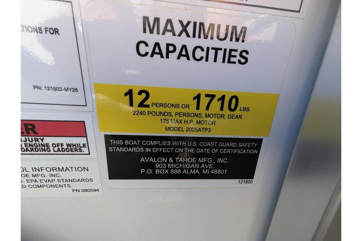 2026 Avalon 2185 LSZ Quad Lounger Tritoon