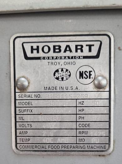 Used HOBART 60 Quart Mixers H 600T
