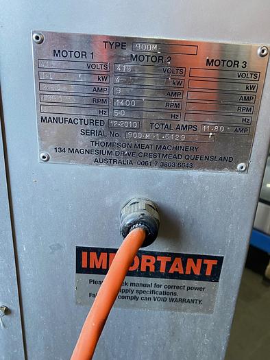 Used 2010 THOMPSON MIXER MINCER 900M 900M