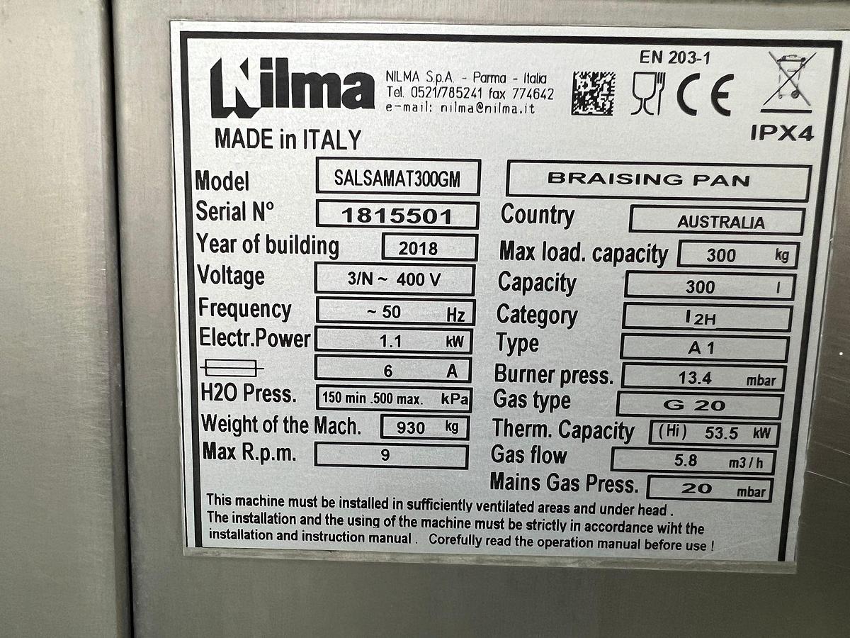 Used 2012 NILMA SALSAMAT 300 GM BRAISING PAN