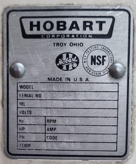 Used HOBART 60 Quart Mixers H 600T