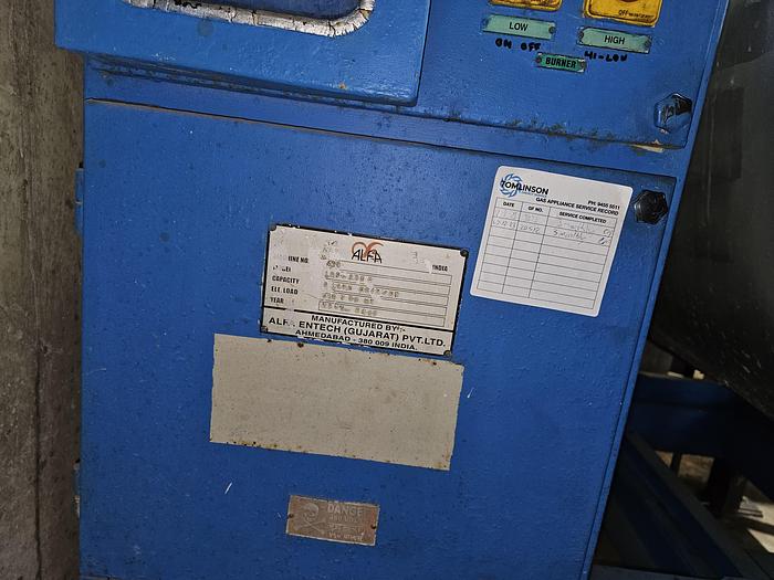 Used 2008 THERMAL OIL BOILER Make ALFA ENTECH with WEISHAUPT BURNER LGF 200 G BURNER G1/1E