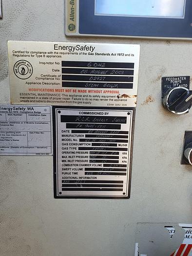 Used 2008 THERMAL OIL BOILER Make ALFA ENTECH with WEISHAUPT BURNER LGF 200 G BURNER G1/1E