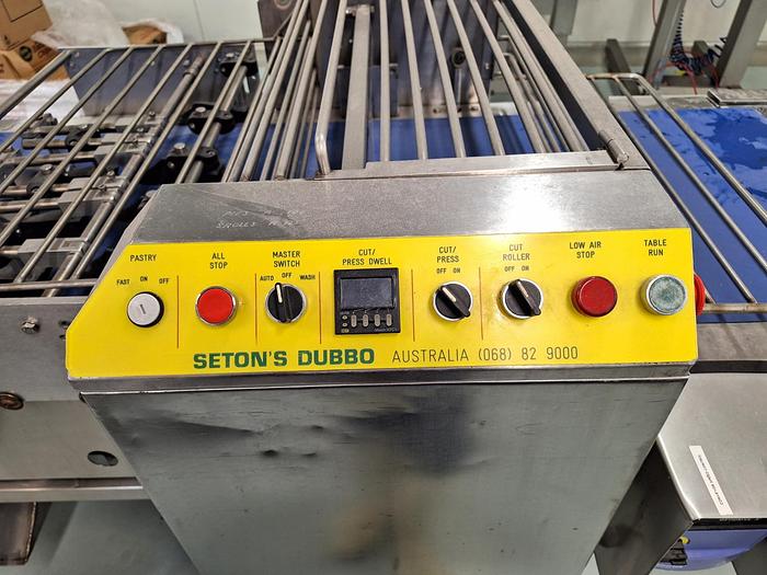 Used SETON'S  MINIMAX 4 across Sausage Roll Line