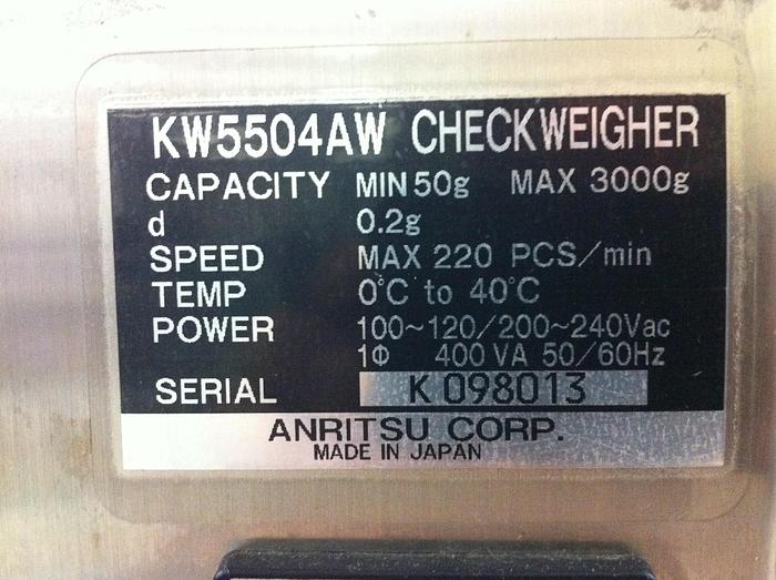 Used ANRITSU X-Ray Check-Weigher KD7203AW