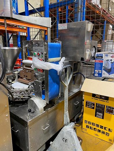 Used 2012 TOSEI KOGYCO Co. Ltd Dumpling/Gyoza Machine with POLARIS DUETTO TRAY SEALER A-16NA