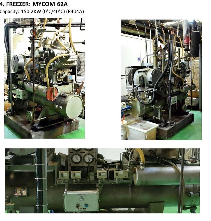 Used MYCOM 62A INDUSTRIAL REFRIGERATION FREEZING SYSTEM