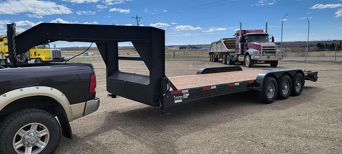 Used 2016 OASIS 25' LOWBOY GOOSE NECK WITH FLIP UP RAMPS 