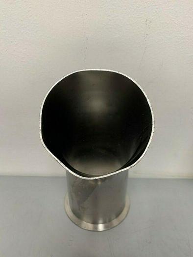Used Stainless Steel 45 Degree Reducer w/ One Sanitary Fitting 4.5" to 4"